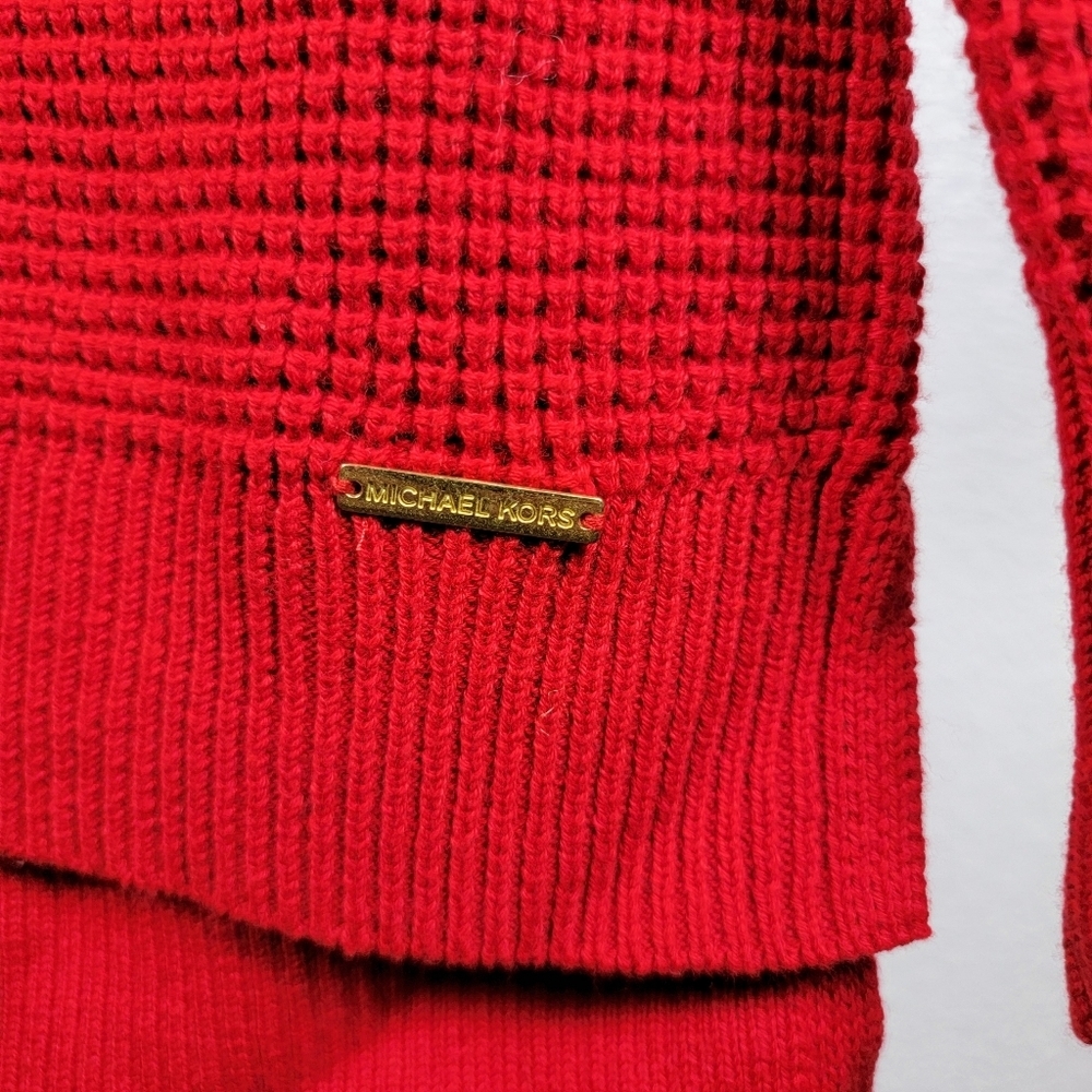 Michael Kors Women's Red Knit Turtleneck Sweater Size‎ S - Picture 2 of 8